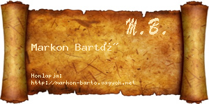 Markon Bartó névjegykártya